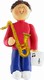 Male Musician Sax Ornament (Brown Hair)